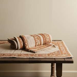 Set de napperons en coton inspiré du patrimoine Fabriqué à la main élégance été essentiel éthiquement fabriqué pour le consommateur conscient - Product Image 1