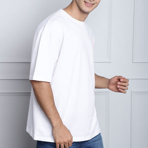 Camiseta de Algodón Blanca para Hombre con Estampado 'Quit Waiting' en Rosa en la Espalda, Camisa Casual de Manga Corta, Transpirable, de Popelina, para Verano - Product Image 3