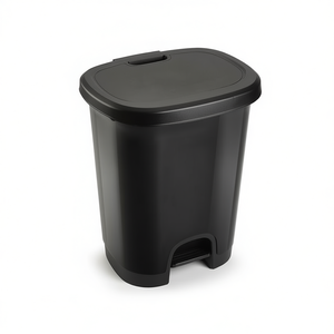 CUBO PEDAL 27L, Cubo de Basura con Tapa Abatible, Color Negro - Product Image 1