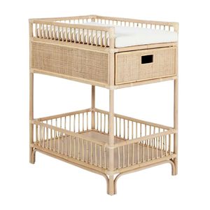 Table à langer en rotin pour bébé, mobilier enfant européen, commode tressée pour chambre d'enfant, prix d'usine, qualité supérieure, offre promotionnelle - Product Image 2