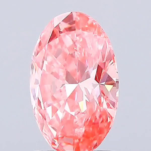 Diamante Rosa de Corte Ovalado Cultivado en Laboratorio, Corte Excelente, CVD HPHT, Certificado IGI, Color Fantasía, Claridad VS VVS, Diamante Suelto - Product Image 3