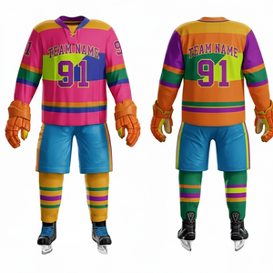 Fabricante OEM de Camisetas de Hockey sobre Hielo Personalizadas al por Mayor |   Tela de malla transpirable |   Uniformes de Hockey Impresos con Logotipo Personalizado del Equipo - Product Image 1