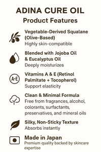 Adina Cure Oil Skin Barrier Repair Mezcla de aceite de oliva escualano y jojoba - Product Image 3