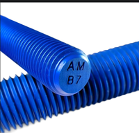PTFE Coated Stud Bolt, B7 Alloy Steel Teflon B8 Stainless Steel Threaded Rod for Petrochemical Industry