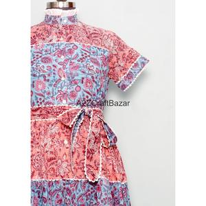 Vestido Maxi Elegante Casual Holgado para Mujer, Estilo Sencillo, Cuello Redondo, Algodón Floral Transpirable, Cintura Natural - Product Image 4