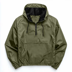 Veste coupe-vent unisexe personnalisée imperméable à capuche imprimée, grande taille, légère, demi-zip, pull-over décontracté pour l'extérieur, style bomber, vêtement de travail - Product Image 1