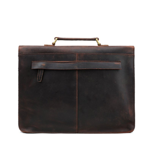 High Quality Vintage Style Full Grain <b>Leather</b> <b>Bag</b> Men's Genuine <b>Leather</b> <b>Laptop</b> Zipper Closure <b>Bag</b> - Product Image 4