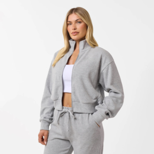 ชุดวอร์มผู้หญิงแบบมีซิป คอปก ลายฟอกสี ผ้าฝ้ายแท้ 100% เป็นมิตรกับสิ่งแวดล้อม ระบายอากาศได้ดี ทรงหลวม ยาวเต็มตัว 2 ชิ้น 1 ชุด - Product Image 5