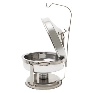 ถาดอุ่นอาหารทรงกลมโลหะเคลือบทองพร้อมฝาปิด - Product Image 6