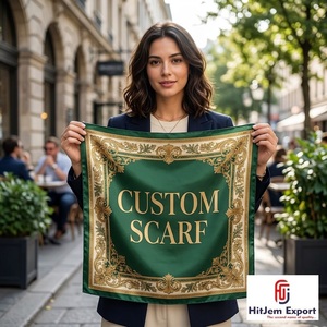 Pañuelo Cuadrado Personalizado Exclusivo con Impresión a Medida, Chal de Moda con Tacto de Seda Premium, Servicio de Fabricante Textil OEM ODM de Marca Privada - Product Image 2