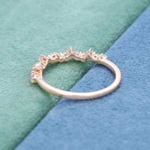 Bague délicate en opale, vintage, en argent sterling 925 plaqué or rose 14 carats, certifiée IGI, alliance de mariage, cadeau de festival - Product Image 6