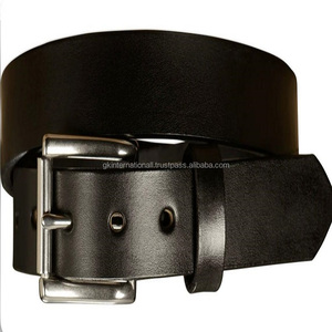 Natural Cowhide <strong>Harness</strong> Leather Casual Belt for Men and Women Stylish Nickel Brass Roller Pin Buckle with <strong>Chicago</strong> Screws