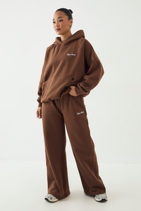 Ensemble survêtement décontracté pour femme : sweat à capuche oversize marron moka et pantalon de jogging large – Style streetwear deux pièces - Product Image 3