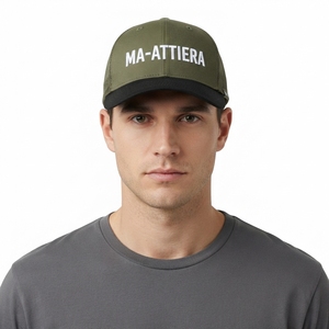 Men's Olive Green <b>Black</b> Trucker <b>Cap</b> Mesh Back Snapback <b>Baseball</b> Hat Custom Embroidered Logo Adjustable - Product Image 1