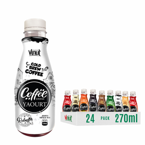 Arabica Robusta ขวดชงกาแฟเย็น270มล. vinut Vietnam 24ขวดแบบกล่องขวด PET ไม่ใช่ GMO ฉลากส่วนตัว ODM OEM ตัวอย่างฟรี - Product Image 1