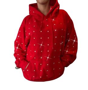 Sudadera con capucha de invierno con diamantes de imitación para hombre 100% algodón Impresión digital Ecológico Antiarrugas Bajo MOQ - Product Image 6