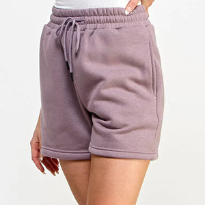Shorts d'été pour femmes de haute qualité, 100% coton, respirants, séchage rapide, couleur unie, imprimé personnalisé, taille élastique à boutons, OEM 2026 - Product Image 5