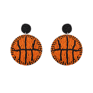 Boucles d'oreilles de football en perles de riz faites à la main, collection Jour de Match Sportif, par MD HANDICRAFTS - Product Image 4