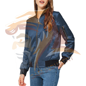 Chaqueta de satén para mujer con cierre de cremallera de la mejor calidad, estilo streetwear a prueba de viento, 100% seda, a bajo precio. - Product Image 3