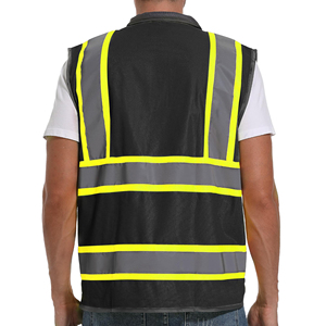 Safety Vest High Visibility Reflective Waistcoat For Airport Ground Staff Railway <b>Workers</b> Site Supervisor Safety Protection - Product Image 2