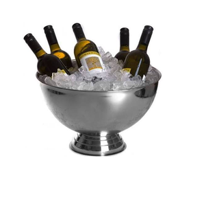 Seau à champagne en acier inoxydable, design élégant, pour mariage, seau à glace pour champagne, bol rafraîchisseur à vin rond - Product Image 5