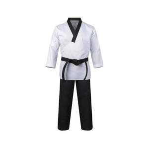 Elegantes Conjuntos de Uniformes de Taekwondo Unisex con Logotipos Personalizados en la Parte Delantera, Ligeros, Transpirables, Elásticos, de Secado Rápido, 100% Algodón - Product Image 4