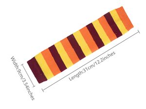 Manchons de bras rayés orange, jaune, bordeaux, tricotés, unisexes, pour adultes, sans couture, à blocs de couleur, pour le cyclisme - Product Image 5