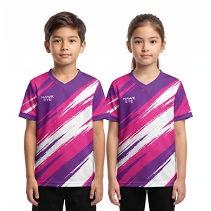 Camiseta Deportiva Sublimada con Cuello en V para Niños, Unisex, Personalizada para Equipos, Jersey para Niños y Niñas, Tops Estampados, Ropa de Fábrica, Venta al Por Mayor - Product Image 5