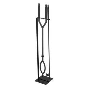 Set di 3 Utensili per Caminetto in Ferro Battuto con Supporto, Include Paletta e Pinze per Caminetti a Legna - Product Image 5