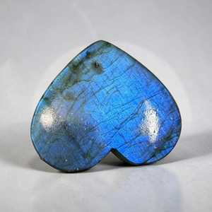 Piedra Preciosa de Labradorita Natural con Corte de Corazón, Iridiscente Azul Verde Amarillo Pulido para Joyería - Product Image 3