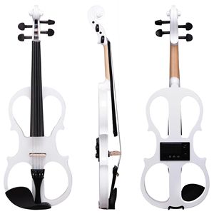 ไวโอลินไฟฟ้ามือขวาสีขาวแบบ4/4สำหรับผู้เริ่มต้นและตัวกลาง - Product Image 4