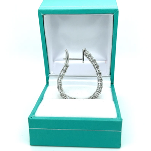 ต่างหูห่วงเพชรทรงกลมเจียระไนแบบบริลเลียนท์ชุบทอง 18k จาก AssayJewelers ของแท้รับรองโดย IGI เครื่องประดับสำหรับผู้หญิงสไตล์วินเทจ - Product Image 1