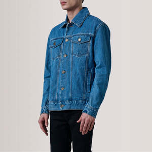 Blouson matelassé vintage en cuir bleu pour homme, avec fermeture éclair, couleur unie, écologique, style décontracté streetwear, vêtement d'extérieur - Product Image 4