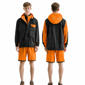 Conjunto de Camiseta y Pantalones Cortos Deportivos para Hombre, 100% Nailon, Cortavientos, Camisa con Botones, Pantalones Cortos Impermeables y Ligeros, Dos Piezas - Product Image 6