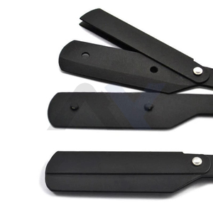 Premium Black Stainless Steel Barber Straight <b>Razor</b> Luxury Shavette Cut Throat <b>Razor</b> for <b>Men</b> Professional Salon Shaving Kit - Product Image 6