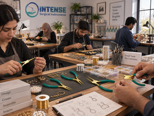 Juego de alicates profesionales para la fabricación de joyas, acabado dorado, mango verde, herramientas de precisión para doblar, cortar y dar forma a alambres, logotipo personalizado - Product Image 4