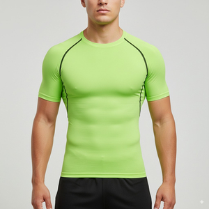 Men's Active Wear Gym Rash Guard Short Sleeves Neoprene Material Customized Logo Anti-UV Quick Dry Wholesale Price - Product Image 5