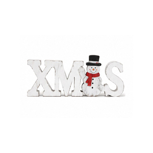 Panneau en bois de Noël avec figurine de bonhomme de neige, décoration de Noël vintage, artisanat - Product Image 1