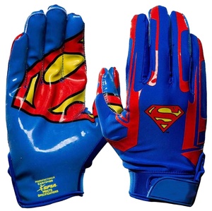 Gants de football en silicone noir de grande taille pour jeunes et adultes, avec grip personnalisé, fournis par le fabricant - Product Image 1