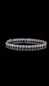 Lab Grown Diamond Tennis <b>Bracelet</b> for Women | Luxury IGI Certified Gold Plated 18K | Brilliant Cut White Diamonds | Elegant - Product Image 6