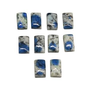 Cabujón Rectangular de Jaspe K2 Azul Natural de 12x20mm, Altamente Pulido, Liso, con Reverso Plano, Gema Suelta para Fabricación de Pendientes, Joyería al por Mayor - Product Image 1