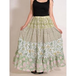 Cotton Bohemian Maxi <b>Skirt</b> Handmade Indian <b>Skirt</b> Printed <b>Long</b> <b>Summer</b> Casual Travel Wear - Product Image 2