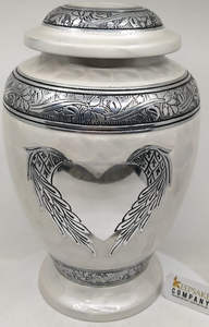 Urne funéraire de haute qualité pour adultes, gravure d'ailes, aluminium, style américain, design personnalisable, commémoration funéraire pour les humains et les animaux de compagnie - Product Image 3