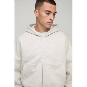 เสื้อฮู้ดซิปผ้าฟลีซ 310 กรัม ชุดเซ็ตเสื้อฮู้ดและกางเกงวอร์มซิปสำหรับผู้ชาย เสื้อฮู้ดผู้ชายแบบสั่งทำพิเศษสำหรับฤดูหนาว ผ้าฝ้าย 100% กันลม - Product Image 1