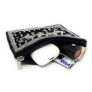 Bolso de Mano Pequeño Tipo Clutch 2024, Unisex, Hecho a Mano, Multicolor, con Cuentas y Lentejuelas Bordadas, con Cierre, Suave, Lavable y Compacto, para Mamás de Bailarinas - Product Image 2