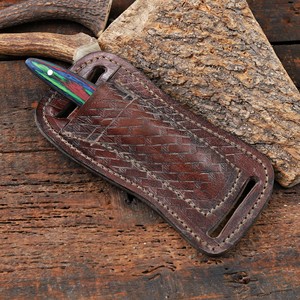 Cuchillo utilitario de hoja fija de acero inoxidable de grado industrial Nordic Forge, mango de madera Pakka, hoja completa, cuchillo EDC, Cross Belt ODM - Product Image 6