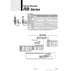 Pièces pneumatiques d'amortisseur SMC Pneumatics RB0604 - Product Image 1