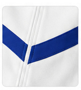 Sudadera Raglán Blanca y Azul para Mujer, Marca Alcorn, con Letra Griega Sigma Bordada en la Parte Delantera, Cuello Redondo, Manga Larga, 100% Algodón, para Otoño e Invierno - Product Image 5