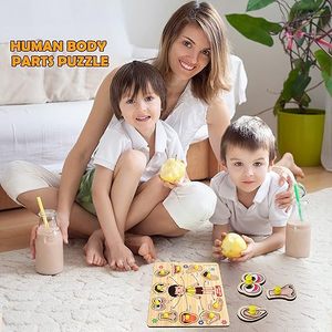 Rompecabezas de partes del cuerpo, juguetes de madera para niños mayores de 3 años, rompecabezas para adultos, juguetes de aprendizaje para bebés, juguetes educativos para niños de 2 años, juego de mesa - Product Image 2