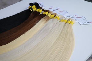 Precio de fábrica extensiones de cabello a granel 100% cabello humano vietnamita color platino fuerte trama Genius - Product Image 3